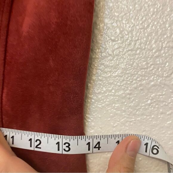 Lulus Dearest Dream burgundy Red Suede scallop short Skater holiday Dress S - Picture 6 of 13